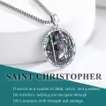 wholesale 925 Sterling Silver 925 Saint Christopher Protect Us Necklace Wholesale with Abalone Shell & Chain for Men/Women-0-3