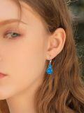 wholesale 925 Sterling Silver & Turquoise Bead Dangle Earrings, Hypoallergenic, Gift Box-0-1