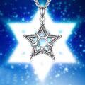 wholesale 925 Sterling Silver Moonstone Star of David Pendant for Men's Jewish Necklaces s-0-4