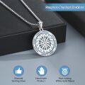 wholesale 925 Sterling Silver Blue Enamel Compass Pendant Necklace  for Women and Men-0-3
