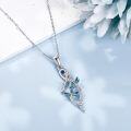 wholesale 925 Sterling Silver Blue Enamel Dragonfly Pendant Necklace for Women Gifts-0-2
