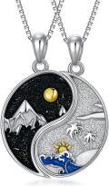 wholesale Matching Yin And Yang Necklace, S925 Sterling Silver Sun And Moon Mountains Jewelry Christmas Gifts For Her Him -0-0