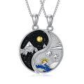 TOUPOP Sterling Silver & Stone Sun Moon Mountains Yin Yang Necklace-0-0