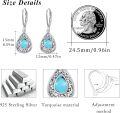 wholesale 925 Sterling Silver Heart Turquoise Earrings Vintage  for Women Girls-0-4