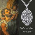 wholesale 925 Sterling Silver St. Christopher Medal Pendant with Chain - Protection and Guidance Charm for Men & Women-0-1
