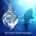 wholesale 925 Sterling Silver Shark Opal Pendant Necklace for Women Oceanic s-0-2