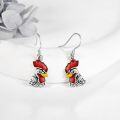 wholesale 925 Sterling Silver Rooster Head Drop Dangle Earring  for Women Girl-0-3