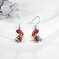 wholesale 925 Sterling Silver Rooster Earrings With Red Comb And Yellow Beak-0-3