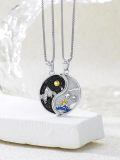 TOUPOP Sterling Silver & Stone Sun Moon Mountains Yin Yang Necklace-0-4