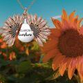 wholesale 925 Sterling Silver Sunflower Locket Necklace with YOU ARE MY SUNSHINE Engraving Pendant-0-17