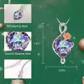 TOUPOP Sterling Silver & Crystal Mom Necklace 'I Love You For Always And Forever'-0-5