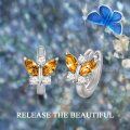 wholesale 925 Sterling Silver Butterfly Earrings Wholesale With Blue And Clear Crystals-0-10