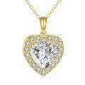 wholesale 14k Gold Heart Pendant Necklace Wholesale With Lab Diamond Center Stone-0-0