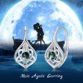 wholesale 925 Sterling Silver Celtic Moonstone and Moss Agate Irish Knot Hypoallergenic Leverback Earrings for Women Gift Ideas-0-5