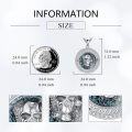 wholesale 925 Sterling Silver Turquoise Stone Inlay Skull Pendant Memento Mori Gothic Necklace for Men & Women-0-4
