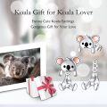 wholesale 925 Sterling Silver Koala Bear Stud Earrings with Pink Accents for Women - Cute Animal  Set-0-1