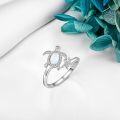 wholesale 925 Sterling Silver Urone Turtle Butterfly Dragonfly Axolotl Cat Adjustable Open Ring for Women Jewelry Gift-0-4