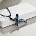 wholesale Sterling Silver Origami Cross Pendant Religious Necklace Jewelry for Women Men - Rhodium Plated-0-15