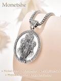 wholesale 925 Sterling Silver Virgin Mary Medal Necklace for Women Men Catholic -0-3