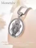wholesale 925 Sterling Silver Virgin Mary Medal Necklace for Women Men Catholic -0-3