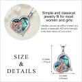 wholesale 925 Sterling Silver Heart Shaped Abalone Shell Fox Pendant Necklace for Women and Girls-0-4
