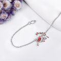 wholesale 925 Sterling Silver Red Cardinal Bird Charm Bracelet - Mothers Day Gift for Her-0-2