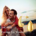wholesale 14K Solid Teardrop Filigree Stud Earrings for Women Trendy s-0-2