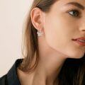 wholesale 925 Sterling Silver Butterfly Dangle Earrings Wholesale With Clear Crystals-0-2