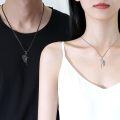 wholesale  925 Sterling Silver Angel Wings Couple Hug Necklace for Her Him, Matching Love Pendant Gift for Anniversary Valentine's Birthday-0-1