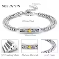 wholesale 925 Sterling Silver Hummingbird Floral Cremation Urn Bracelet Wholesale for Women - Memorial Keepsake Jewelry with Funnel and Fill Tool-0-2