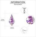 wholesale 925 Sterling Silver Lavender Flower Resin Cubic Zirconia-Shaped Infinity Pendant Necklace for Women Girls Valentines Day Gifts-0-3