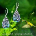 wholesale 925 Sterling Silver Abalone Shell Hummingbird Drop Earrings with Leverbacks-0-2