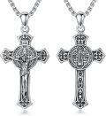 wholesale 925 Sterling Silver Cross Pendant Necklace  for Men & Women - Protection Amulet Religious Jewelry with 24+2mm Rolo Chain (Gift Included)-0-0
