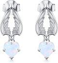 wholesale 925 Sterling Silver Heart Angel & Devil Wing Stud Earrings with Red Crystal and Black Stones for Women Gift Set-0-0