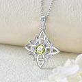wholesale 925 Sterling Silver Witches Knot Birthstone Necklace Wicca Moon Celtic Pendant-0-16