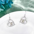 wholesale 925 Sterling Silver Heart Chihuahua Dog Dangle Earrings Gift for Her-0-4