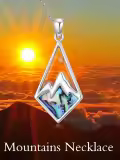 wholesale 925 Sterling Silver Abalone Shell Triangle Pendant with Orange Stone and Labradorite Inlay Christian Faith  for Women-0-2