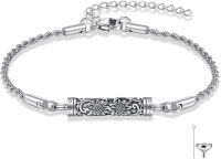 wholesale 925 Sterling Silver Cremation Jewelry Sunflower Memorial Bracelet with Funnel and Spoon Set for Ashes Keepsakes-Sunflower Urn Bracelet