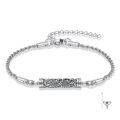 wholesale 925 Sterling Silver Heart Link Chain Bracelet With Sunflower Charm And Adjustable Chain-0-0
