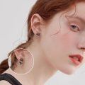 wholesale 925 Sterling Silver Cute Black Cat Ear Earring-0-1