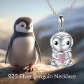 wholesale 925 Sterling Silver Penguin Heart-Shaped Pendant Necklace - Gifts for Women-0-4
