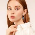 wholesale 925 Sterling Silver Electric Guitar Drop Earrings With Blue Enamel-0-4