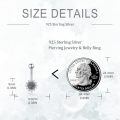 wholesale 925 Sterling Silver Daisy Sunflower Belly Button Ring Evil Eyes Navel Rings for Women Body Piercing Jewelry-0-3