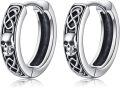 wholesale 925 Sterling Silver Skull & Celtic Knot Huggie Hoop Earrings for Men/Women-0-0
