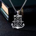 wholesale 925 Sterling Silver Nautical Anchor & Compass Pendant Necklace s for Women and Men-0-2
