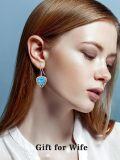 wholesale 925 Sterling Silver Heart-Shaped Turquoise Dangle Drop Earrings Gift for Mom-0-1