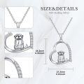 wholesale 925 Sterling Silver Heart-Shaped Otter Pendant Necklace for Women-0-2