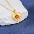 wholesale 925 Sterling Silver Birthstone Heart Rose Pendant Necklace for Women Wife Mother-0-1