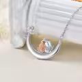 TOUPOP Sterling Silver & Crystal Mother Daughter Necklace Gift-0-3