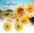 wholesale Gold 925 Sterling Silver Sunflower Stud Earrings - Floral s for Her-0-5